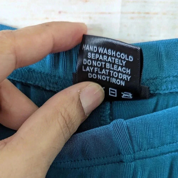 Citiknits Pull On Pants Women's Size Small Slinky Sand Mesh Stretchy Teal Green - Picture 5 of 9